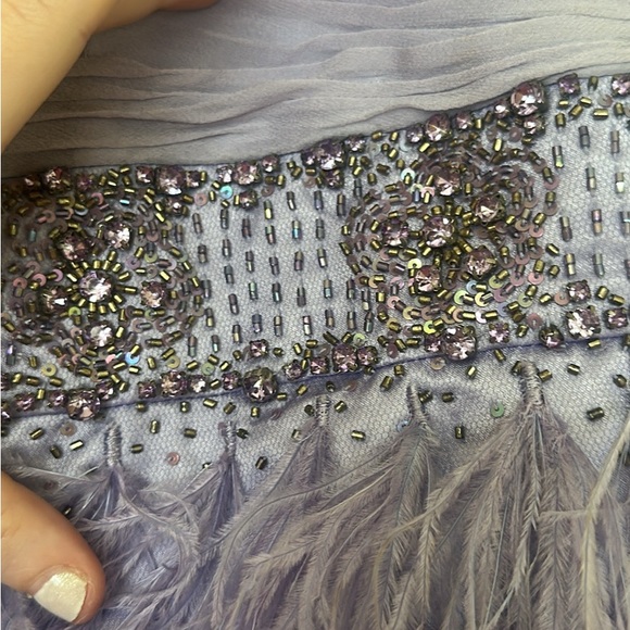 Lavender Lilac Feathered Mini Feather Formal Sue Wong Bridal Nocturne - Picture 6 of 7